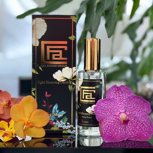 Aromatizante ambiental en spray y vela aromática Night Blooming